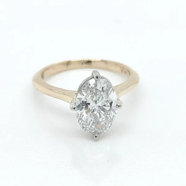 2.08 CT OVAL LAB-GROWN DIAMOND F/VVS2 14KT TWO-TONE ENGAGEMENT RING - SIZE 6 Blue Water Jewelers Saint Augustine, FL