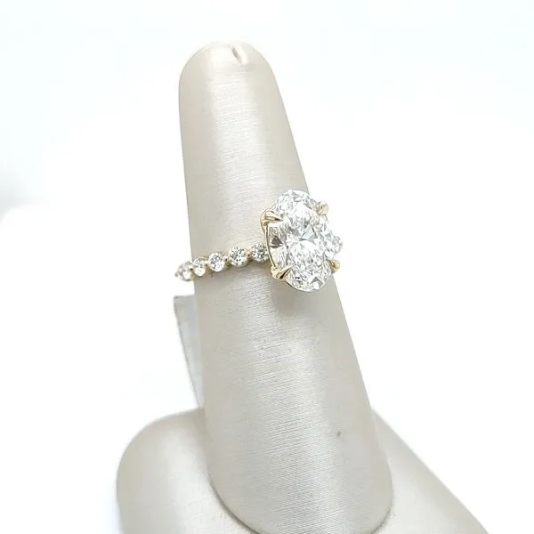 2.94TCW 1 OVAL + 12 ROUND LAB-GROWN DIAMOND ENGAGEMENT RING Blue Water Jewelers Saint Augustine, FL