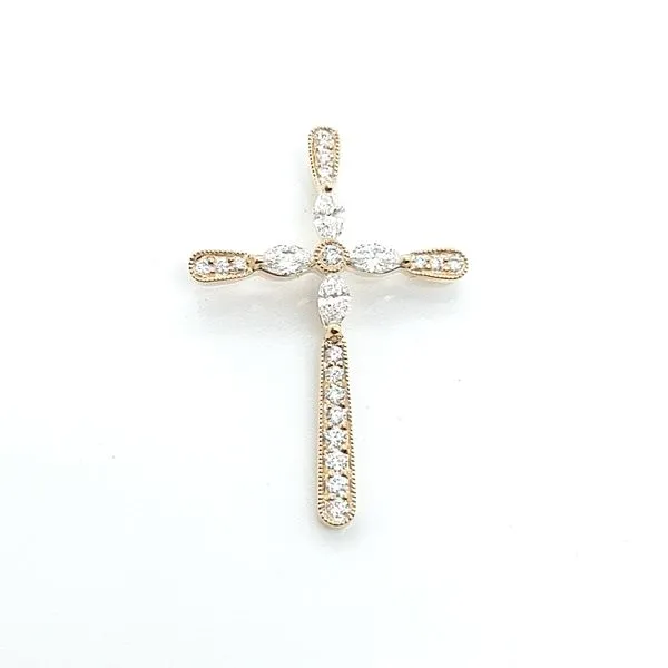 MK JEWELRY INC 14K Yellow Gold Diamond Pendant Blue Water Jewelers Saint Augustine, FL