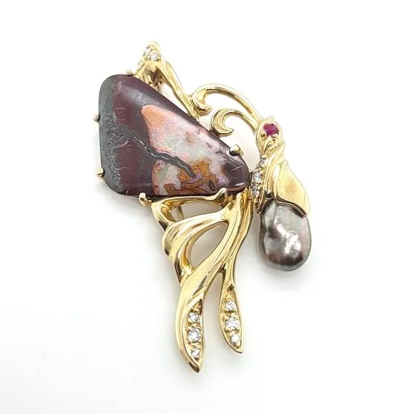 Denny Wong 18K Yellow Gold Colored Stone Pendant Blue Water Jewelers Saint Augustine, FL