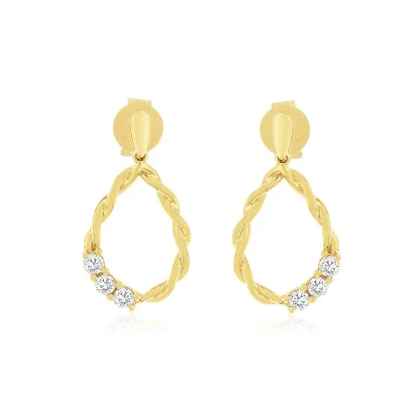 ROYAL JEWELRY MFG, INC. 14K Yellow Gold Diamond Earrings Blue Water Jewelers Saint Augustine, FL