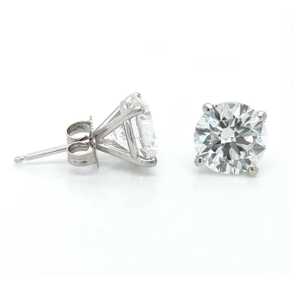 GEORGIA CARBON LAB 14K White Gold Stud Earrings Blue Water Jewelers Saint Augustine, FL