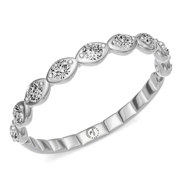 Crown Ring 14K White Gold Wedding Band Blue Water Jewelers Saint Augustine, FL