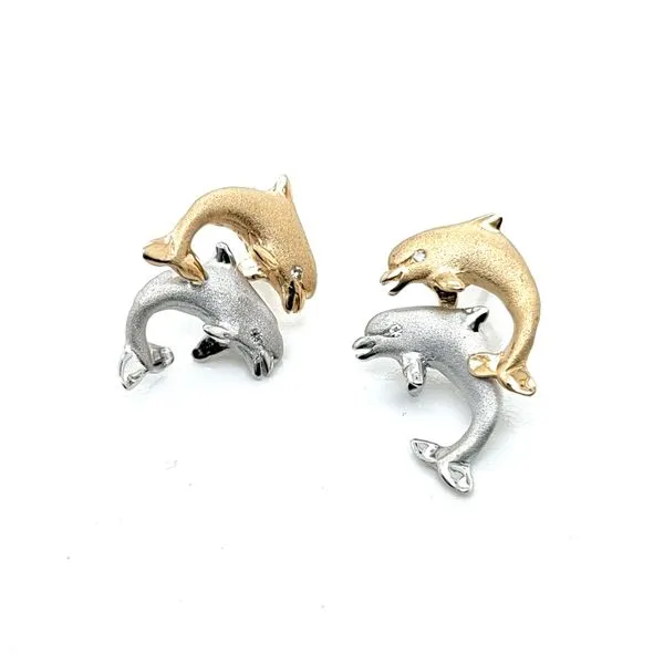 Denny Wong Two-Tone Diamond Earrings Blue Water Jewelers Saint Augustine, FL