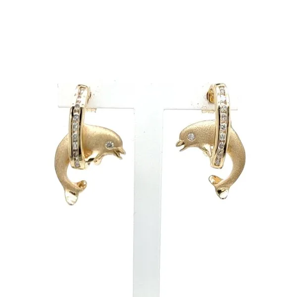 Denny Wong 14K Yellow Gold Diamond Earrings Blue Water Jewelers Saint Augustine, FL