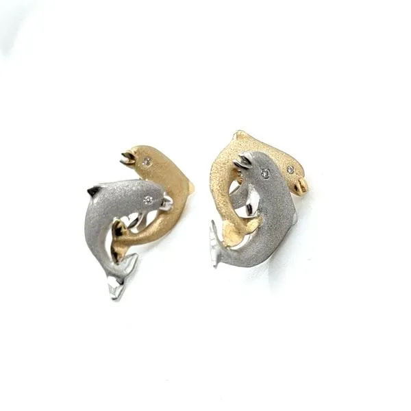 Denny Wong Two-Tone Diamond Earrings Blue Water Jewelers Saint Augustine, FL