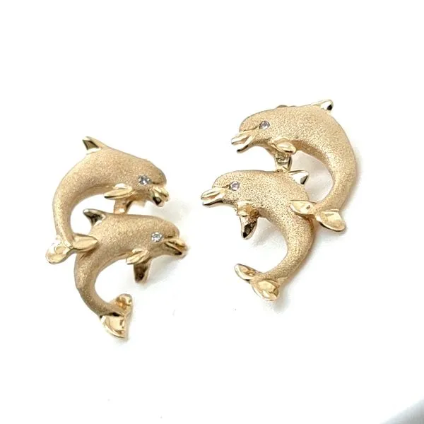 Denny Wong 14K Yellow Gold Diamond Earrings Blue Water Jewelers Saint Augustine, FL