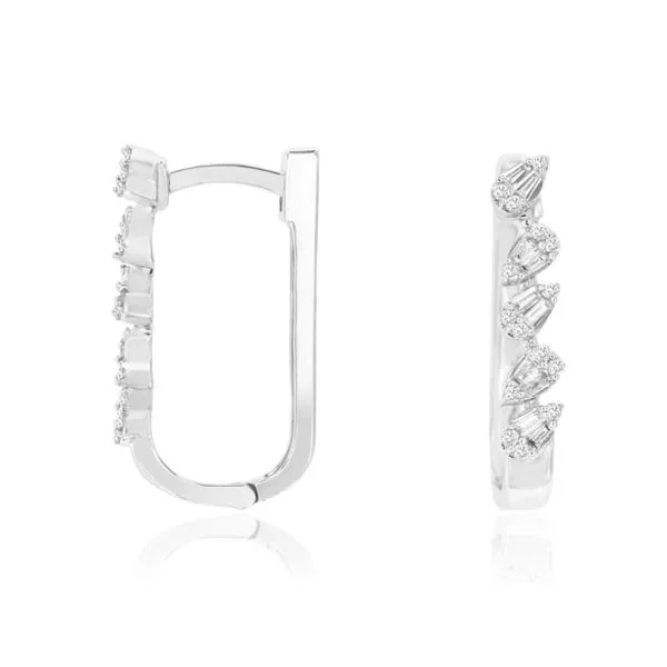 ROYAL JEWELRY MFG, INC. 14K White Gold Diamond Earrings Blue Water Jewelers Saint Augustine, FL