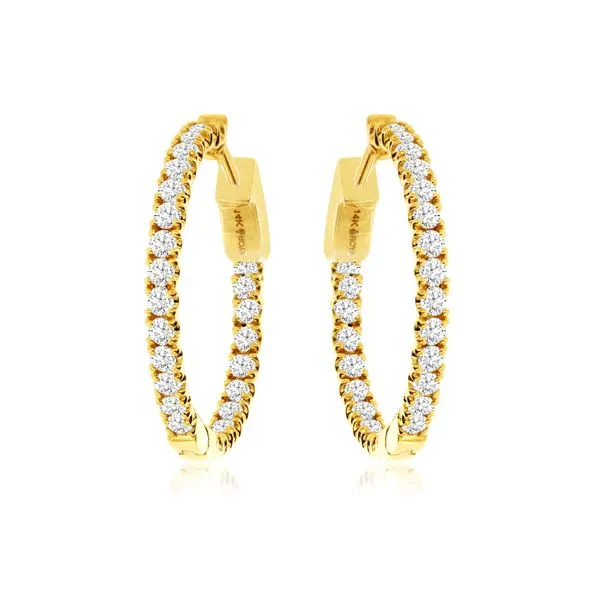 ROYAL JEWELRY MFG, INC. 14K Yellow Gold Diamond Earrings Blue Water Jewelers Saint Augustine, FL