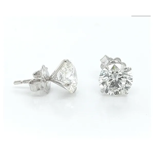 Ofer Mizrahi Diamonds 14K White Gold Stud Earrings Blue Water Jewelers Saint Augustine, FL