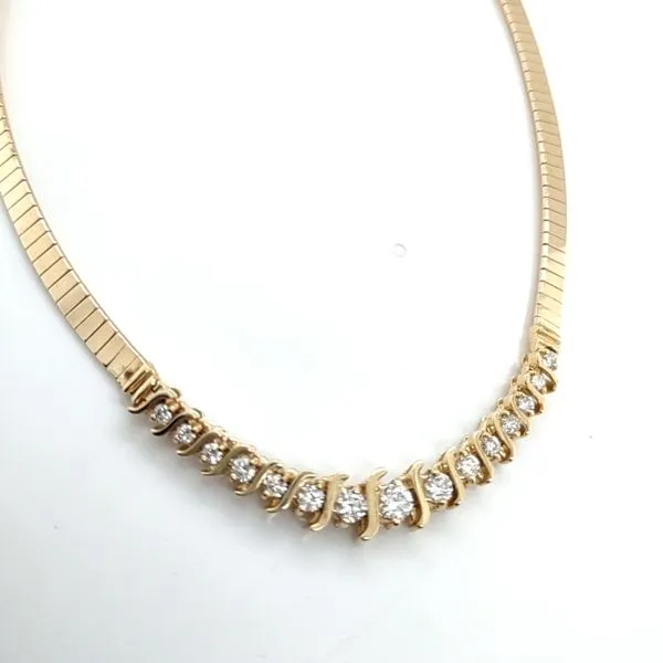 Blue Water 14K Yellow Gold Diamond Necklace Blue Water Jewelers Saint Augustine, FL