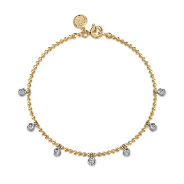 Gabriel & Co 14K Yellow Gold Colored Stone Bracelet Blue Water Jewelers Saint Augustine, FL