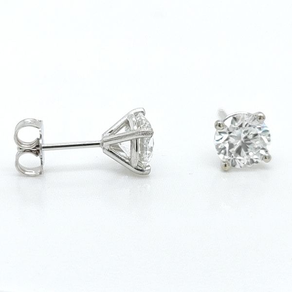 GEORGIA CARBON LAB 14K White Gold Stud Earrings Blue Water Jewelers Saint Augustine, FL