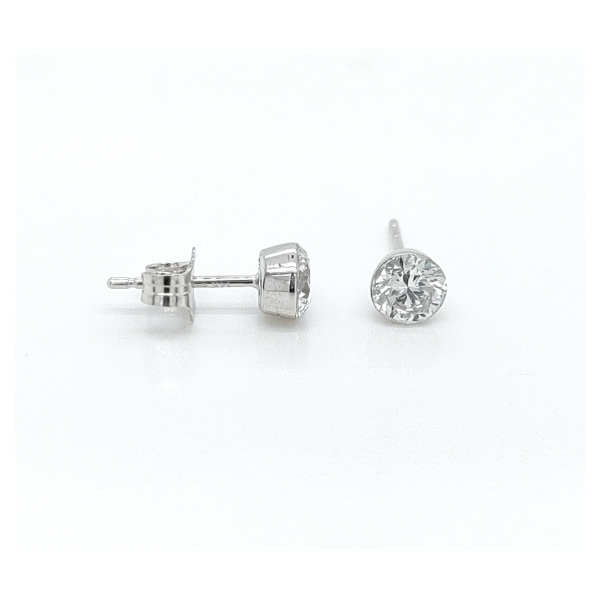 Paramount Gems 14K White Gold Stud Earrings Blue Water Jewelers Saint Augustine, FL
