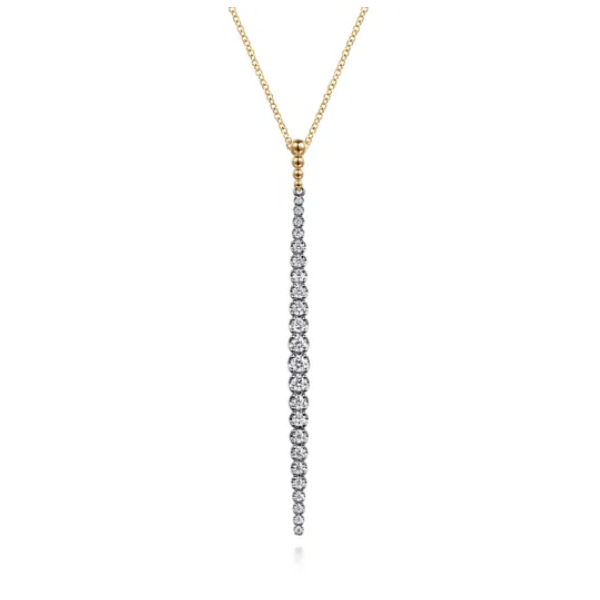 Gabriel & Co Two-Tone Diamond Pendant Blue Water Jewelers Saint Augustine, FL