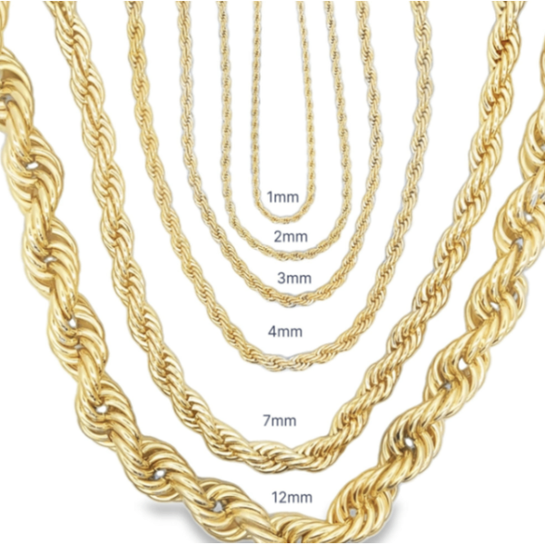 3mm Yellow Rope 16" Chain - 18kt Filled Jewelry Image 2 Blue Water Jewelers St. Augustine, FL