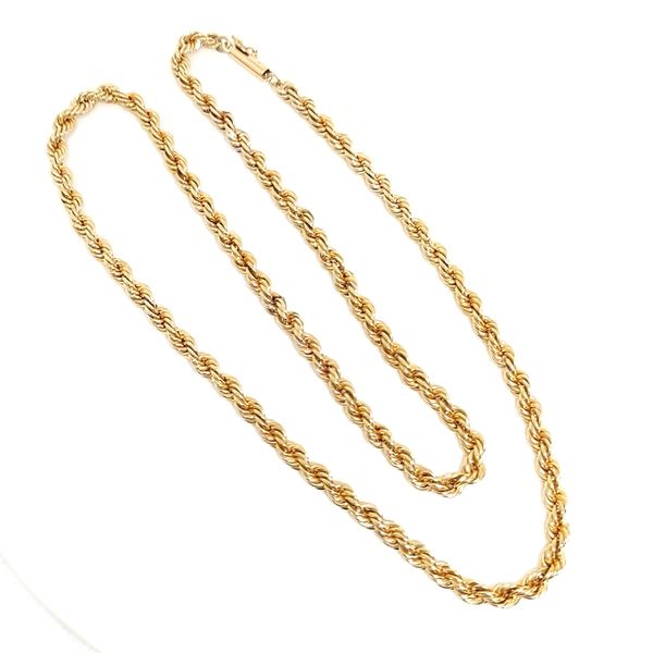 Estate 14K Yellow Gold Hollow Rope Chain – 4mm, 20", 11.5g (As‑Is) Image 2 Blue Water Jewelers St. Augustine, FL