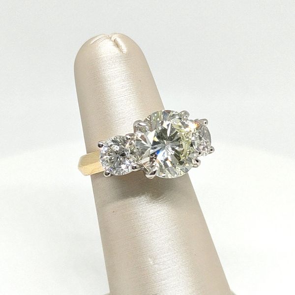 5.85 TCW Platinum/18K Yellow 3‑Stone Engagement Ring Image 2 Blue Water Jewelers St. Augustine, FL