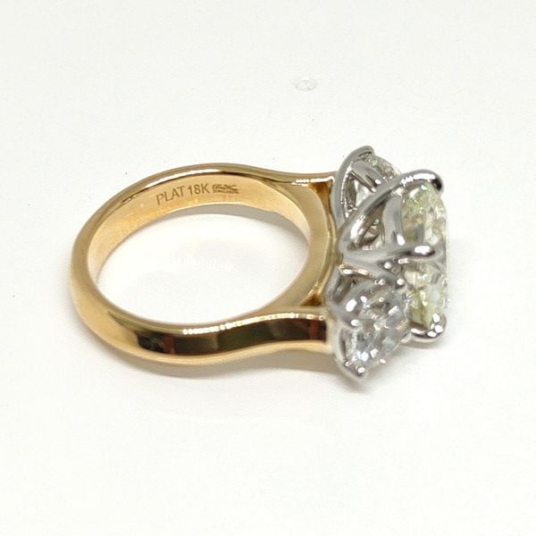 5.85 TCW Platinum/18K Yellow 3‑Stone Engagement Ring Image 3 Blue Water Jewelers St. Augustine, FL