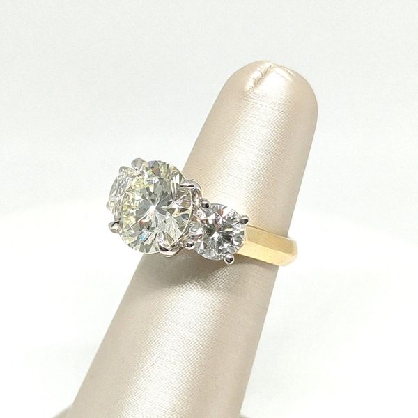 5.85 TCW Platinum/18K Yellow 3‑Stone Engagement Ring Image 4 Blue Water Jewelers St. Augustine, FL