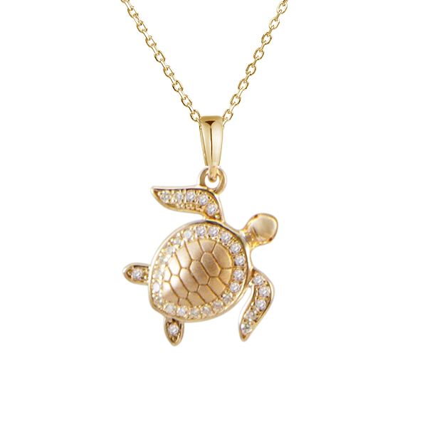 14K Yellow Gold Pendant Blue Water Jewelers Saint Augustine, FL