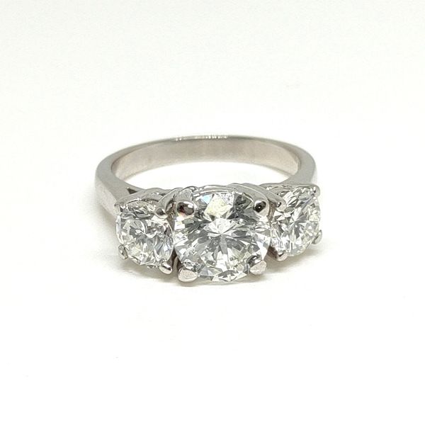 3.42 TCW Natural Diamond 3&acirc;�'Stone Platinum Ring &acirc;�" GIA Blue Water Jewelers Saint Augustine, FL