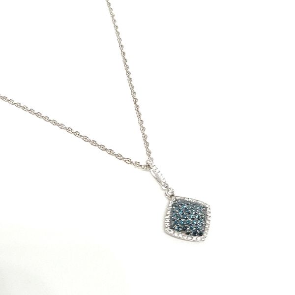 Estate Blue & White Diamond Pendant – 18K/14K Gold, 0.45 TCW Image 2 Blue Water Jewelers St. Augustine, FL