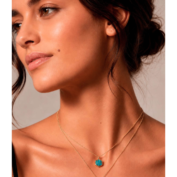 Turquoise Hexagon Pendant Image 2 Blue Water Jewelers St. Augustine, FL
