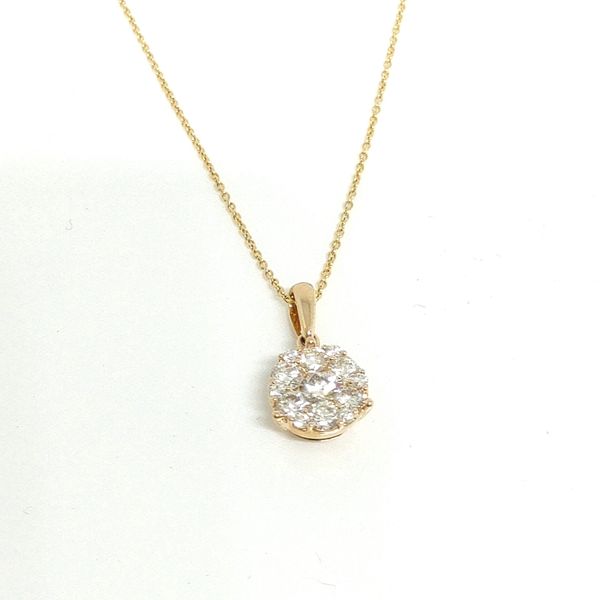 0.60 TCW I&acirc;�"J/SI Diamond Cluster Pendant in 14K Yellow Gold (16&acirc;�"18") Blue Water Jewelers Saint Augustine, FL