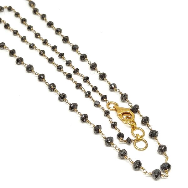 17.95 TCW Black Diamond Beaded 18K Gold Necklace, 28" Image 2 Blue Water Jewelers St. Augustine, FL