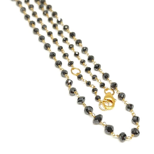 16.02 TCW Black Diamond Beaded 18K Gold Necklace, 17–18" Image 2 Blue Water Jewelers St. Augustine, FL