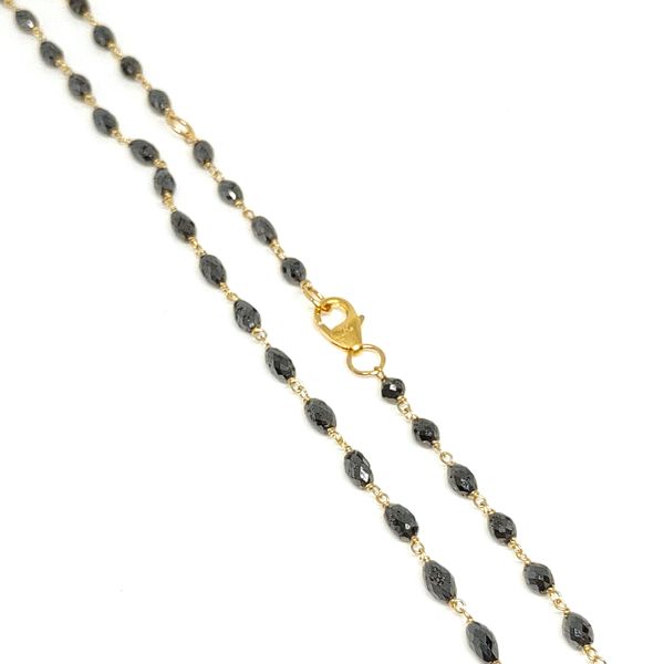 17.93 TCW Black Diamond Faceted Olive&acirc;�'Bead 18K Gold Necklace, 18-19" Blue Water Jewelers Saint Augustine, FL