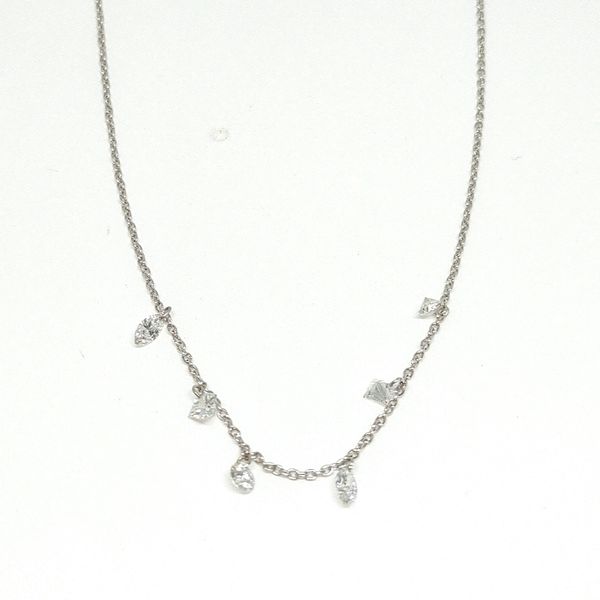 0.51 TCW Various&acirc;�'Shape Diamond Dangle Station Adjustable Necklace, 16&acirc;�"18" Blue Water Jewelers Saint Augustine, FL