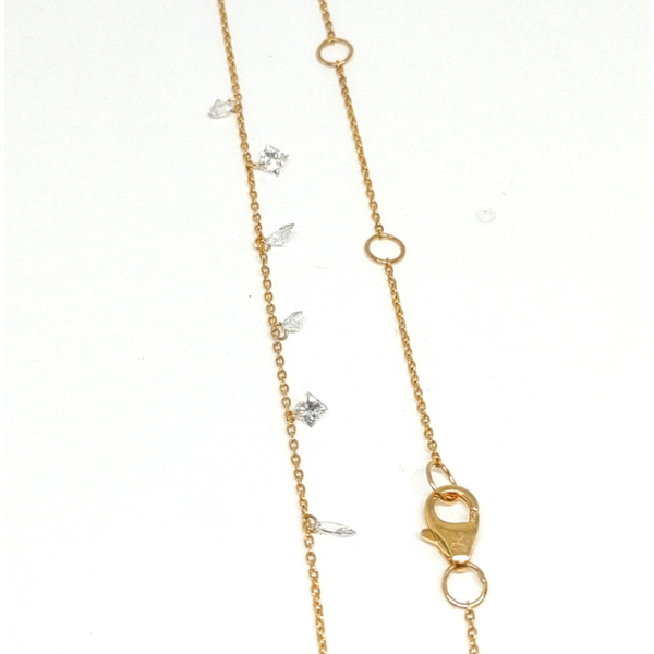 0.51 TCW Various‑Shape Diamond Drilled Dangle Station 18K Yellow Gold Necklace, 16–18" Image 2 Blue Water Jewelers St. Augustine, FL