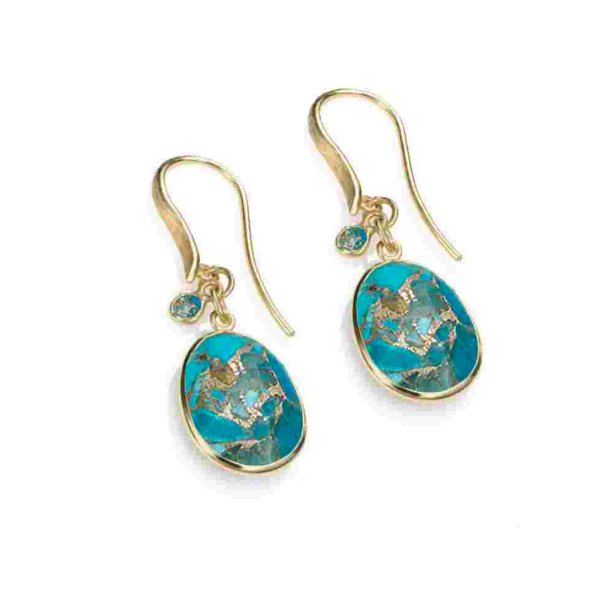 Silver & 18K Vermeil Turquoise&acirc;�"Apatite Hook Earrings Blue Water Jewelers Saint Augustine, FL