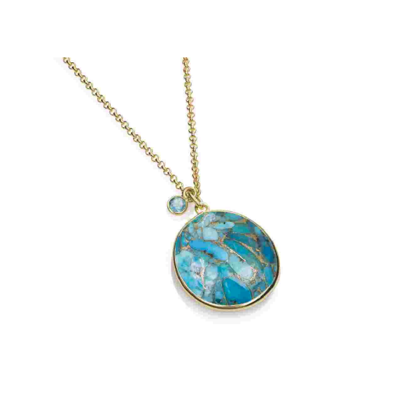 Silver & 18K Vermeil Turquoise&acirc;�"Apatite Pendant Necklace Blue Water Jewelers Saint Augustine, FL