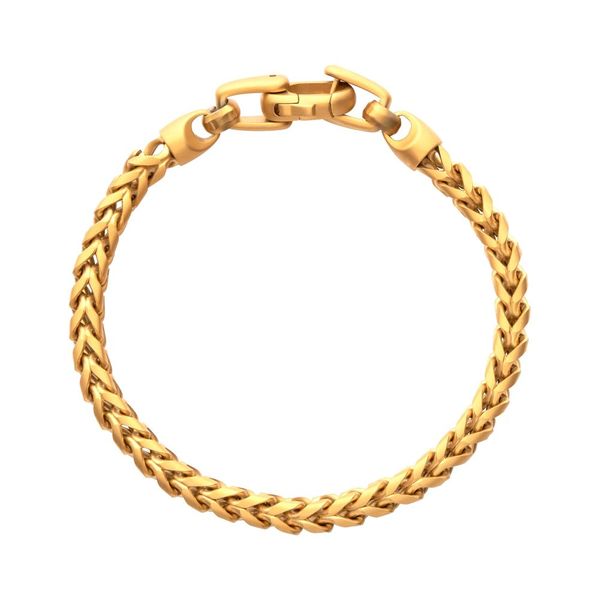 5mm 18Kt Gold IP Steel Sandblast Franco Chain 8" Bracelet Blue Water Jewelers Saint Augustine, FL
