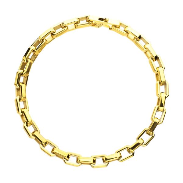 6mm Polished Finish 18Kt Gold IP Steel Paperclip Chain 8" Bracelet Blue Water Jewelers Saint Augustine, FL