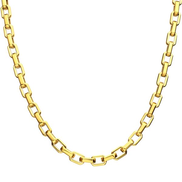 6mm Polished Finish 18Kt Gold IP Steel Paperclip Chain 22" Necklace Blue Water Jewelers Saint Augustine, FL