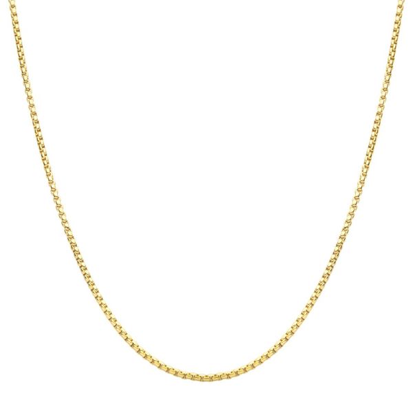 3mm 18Kt Gold IP Titanium Box Chain 18" Necklace Blue Water Jewelers Saint Augustine, FL