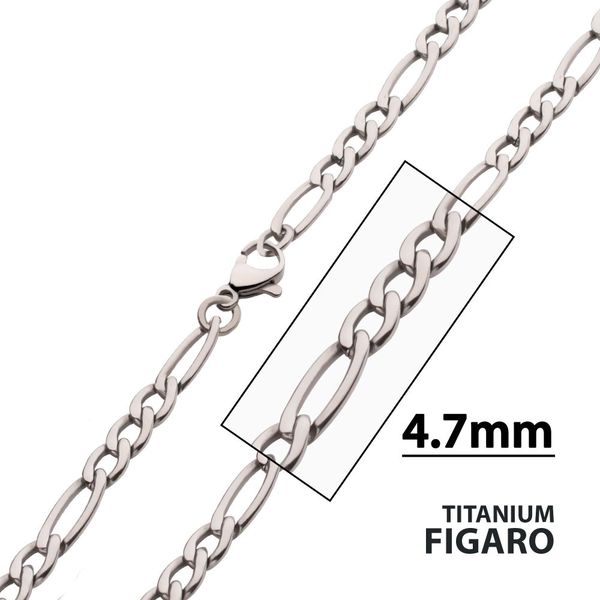 4.7mm Titanium Figaro Chain 22" Necklace Blue Water Jewelers Saint Augustine, FL