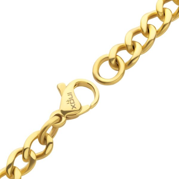 4.35mm 18Kt Gold IP Titanium Flat Curb Chain 7" Bracelet Blue Water Jewelers Saint Augustine, FL