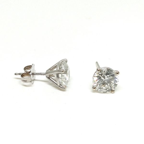 3.10tcw Lab‑Grown Diamond D–E/VS+ Martini Studs in 14K White Gold Blue Water Jewelers Saint Augustine, FL