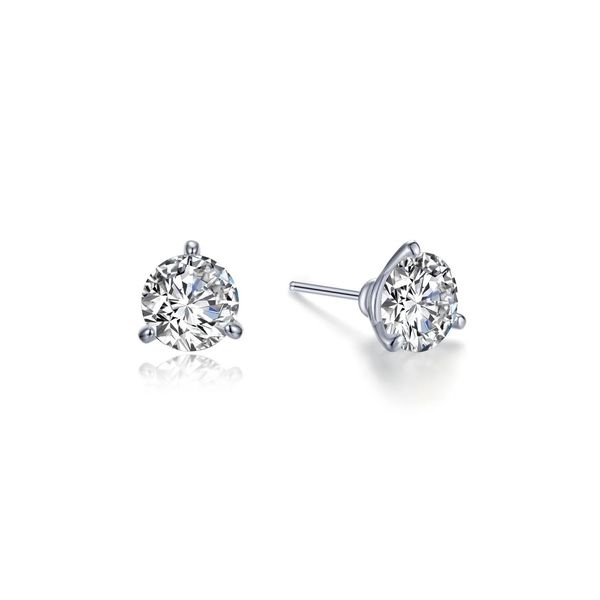 Sterling Silver Platinum‑Bonded 1.0Tw Lassaire Martini Stud Earrings Blue Water Jewelers Saint Augustine, FL