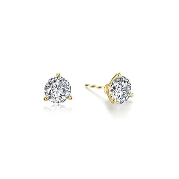 Sterling Silver Gold‑Bonded 0.50Tw Lassaire Martini Stud Earrings Blue Water Jewelers Saint Augustine, FL