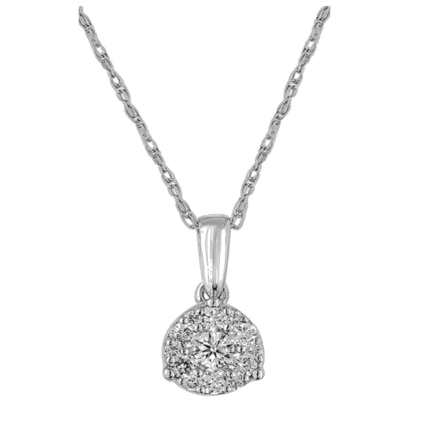0.25 CTW Diamond Cluster Pendant 14KW Blue Water Jewelers Saint Augustine, FL