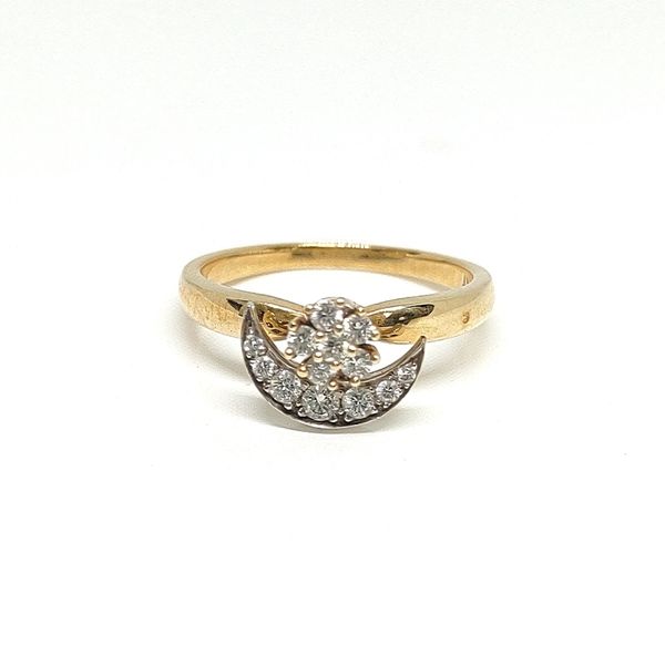 Estate 14K Yellow Gold Diamond Half‑Moon Spinner Ring Blue Water Jewelers Saint Augustine, FL