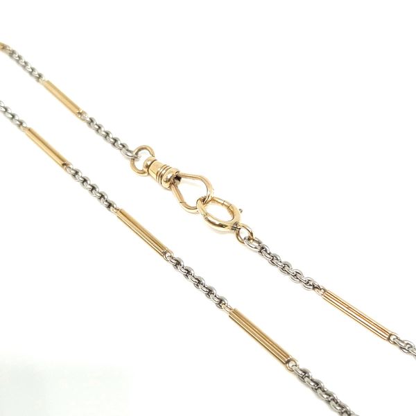 *Estate* 14K Gold Two-Tone Bar Chain Choker – 14" Image 2 Blue Water Jewelers Saint Augustine, FL