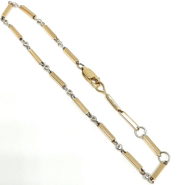 Estate Two‑Tone Diamond Bracelet – 14K, 7.5", Sold As Is Blue Water Jewelers Saint Augustine, FL
