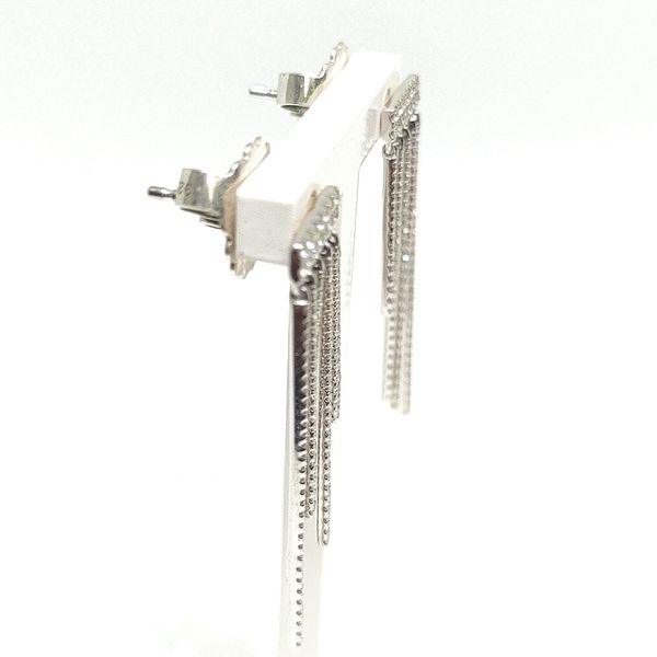 Estate Diamond Tassel 14KW Earrings (925 Backs) Image 2 Blue Water Jewelers Saint Augustine, FL